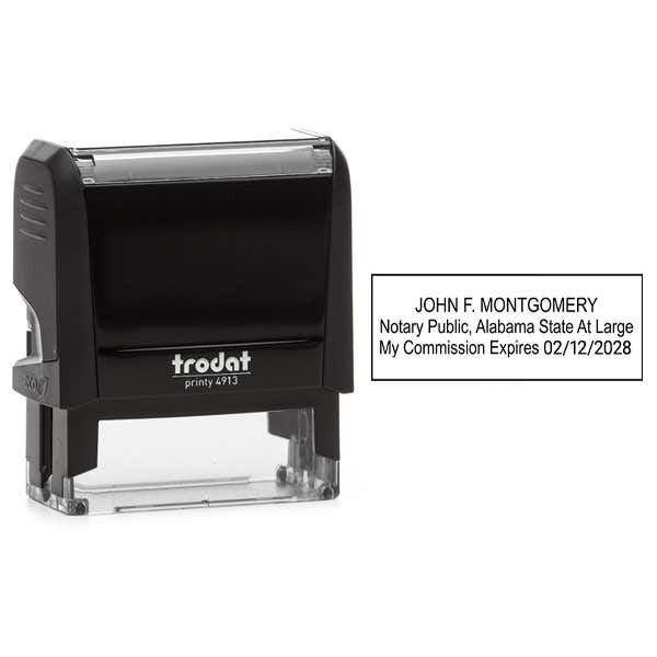 Alabama Notary Rectangle Stamp Body and Impression