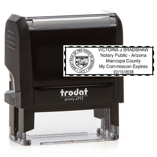 Arizona Notary Rectangular Stamp and Impression