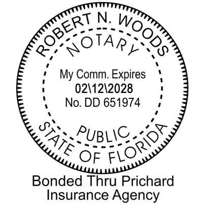 Florida Notary Bonded Thru Agency Seal - alternate view