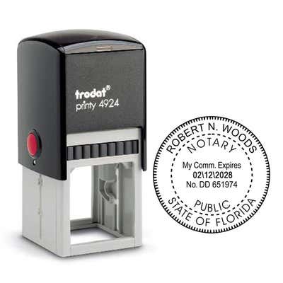 Florida Notary Bonded Thru Agency Stamp Body and Impression