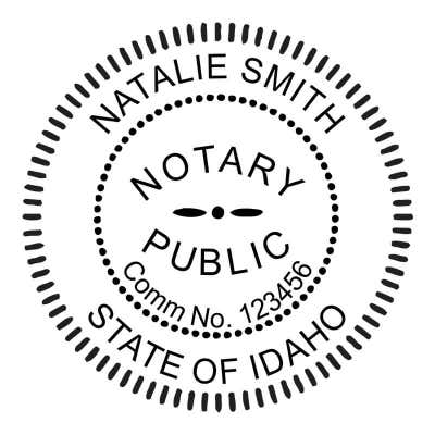 Idaho Notary Round Seal - Choose Stamp or Embosser - alternate view