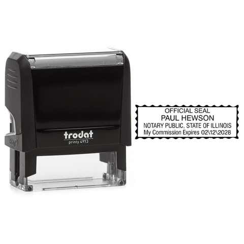 Illinois Serrated Border Rectangular Notary Seal