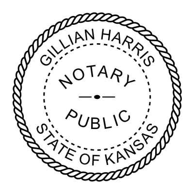 Kansas Notary Public Seal - Choose Stamp or Embosser - alternate view