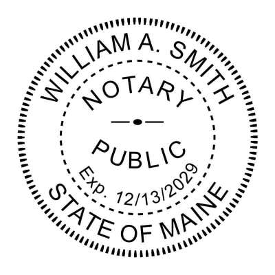 Maine Notary Round Seal - Choose Stamp or Embosser - alternate view