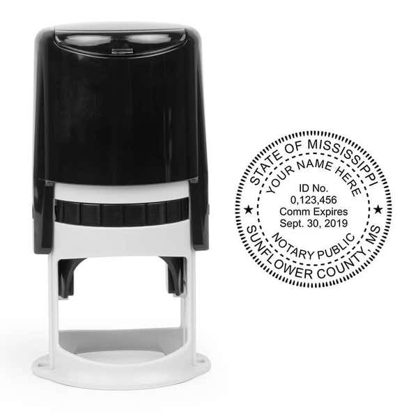 Mississippi Milled Round Notary Seal - Choose Stamp or Embosser
