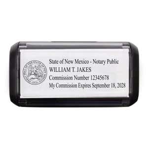 Top View of the New Mexico Notary Rectangular State Stamp