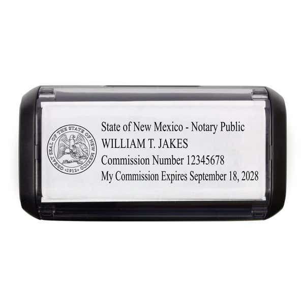 Top View of the New Mexico Notary Rectangular State Stamp