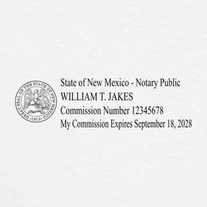 New Mexico Notary Rectangular State Stamp on Paper