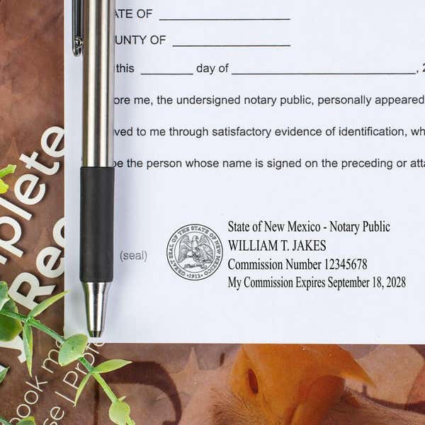 New Mexico Notary Stamp Impression on a Document