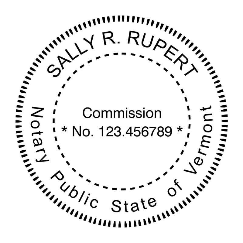 Vermont Round Notary Seal - Choose Stamp or Embosser