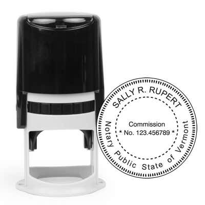 Vermont Round Notary Seal - Choose Stamp or Embosser - alternate view