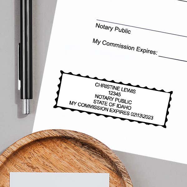 Example of Idaho Notary Public Seal with Expiration on Paper