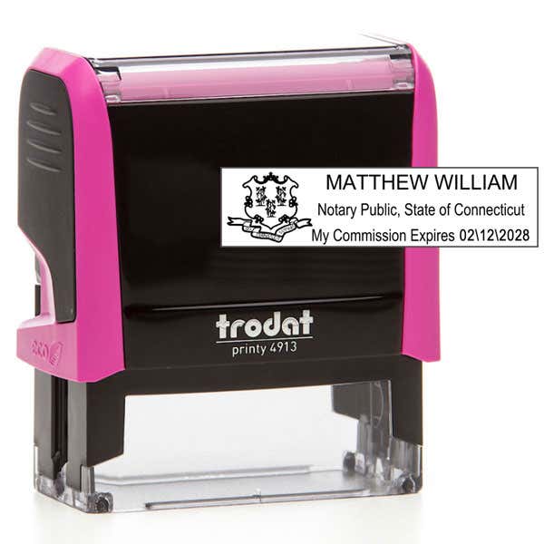Connecticut Notary Pink Stamp