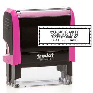 Impression overlay on Idaho Notary Pink Stamp - Rectangle