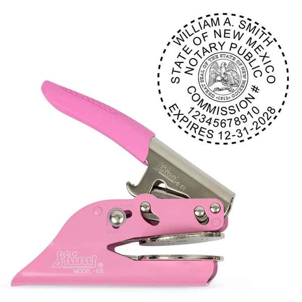 New Mexico Notary Pink Seal - Round Design