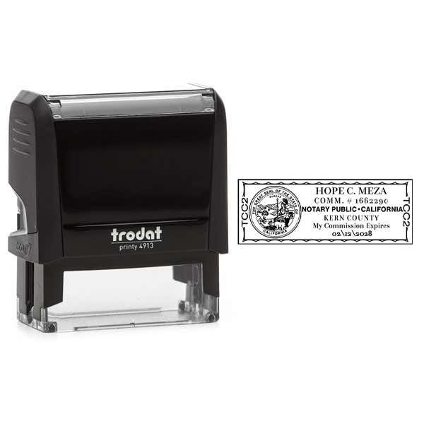 California Notary Rectangle Design Body and Impression