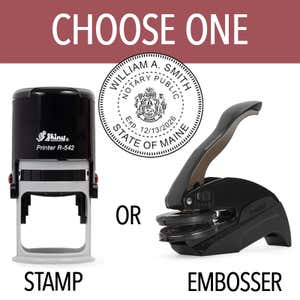 Maine Notary Round with CREST - Choose Stamp or Embosser