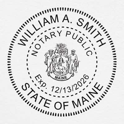Maine Notary Seal Round with CREST - Choose Stamp or Embosser - alternate view