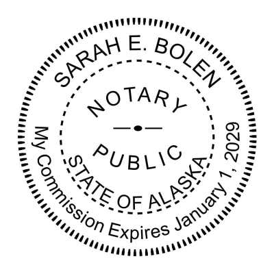Alaska Round Notary Stamp - alternate view