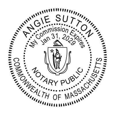 Massachusetts Round Notary Stamp - alternate view