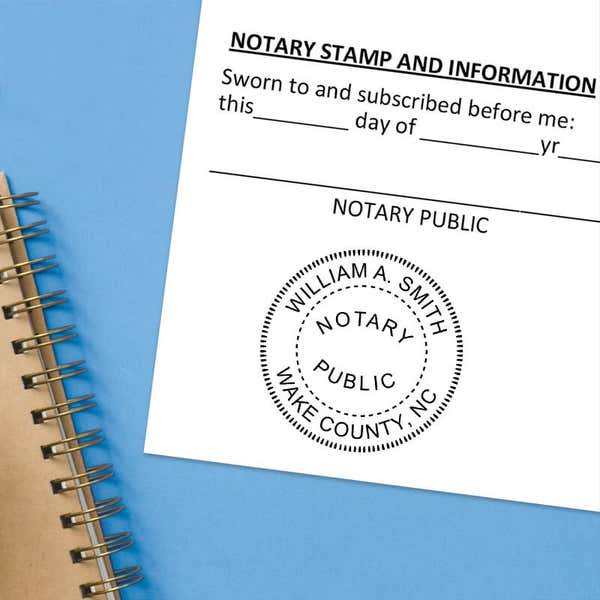Clean notarial license imprint on an official form 