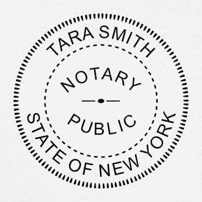 New York Round Notary Stamp - alternate view