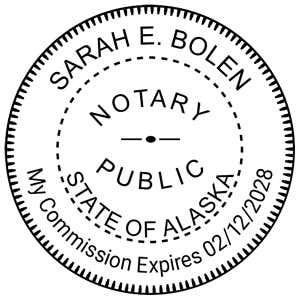 Alaska Notary Pink Stamp - Round Impression