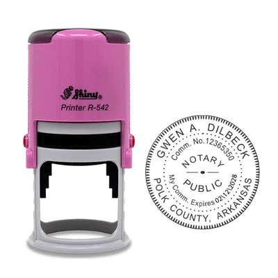 Arkansas Notary Pink Stamp and Impression
