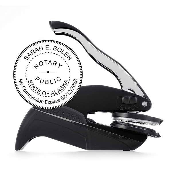 Alaska Notary Round Seal Embosser and Impression