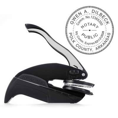 Arkansas Notary Round Seal Embosser and Impression