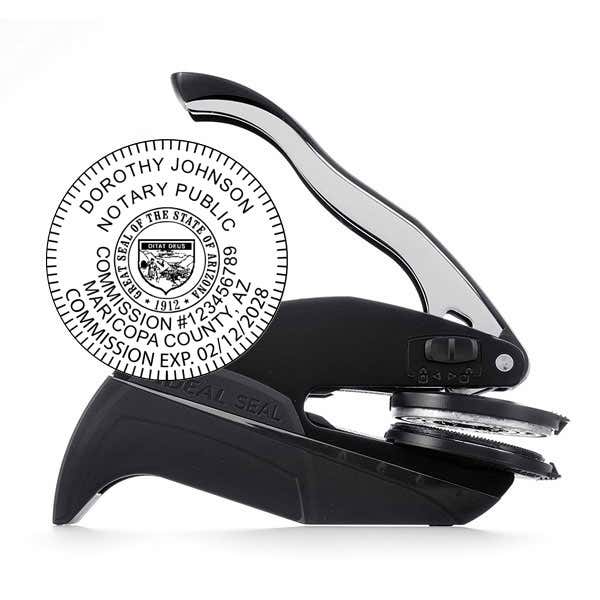 Arizona Notary Round Seal Embosser Imprint