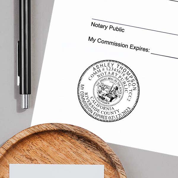 California Notary Round Seal Embosser Impression Example