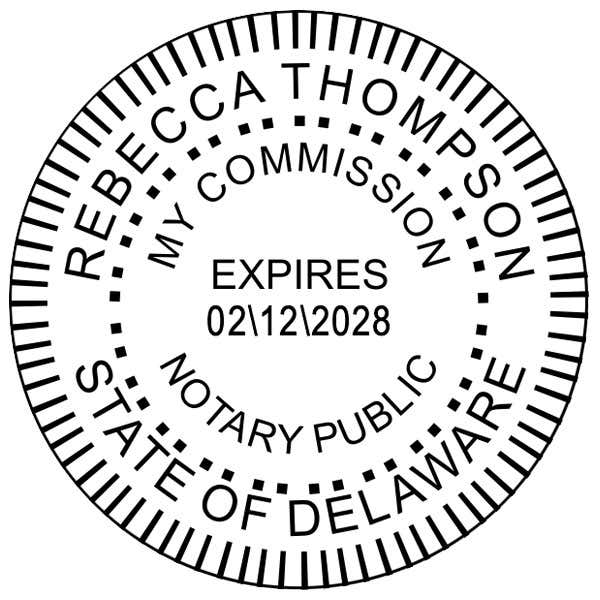 Delaware Notary Pink Seal Embosser - Round Impression Only