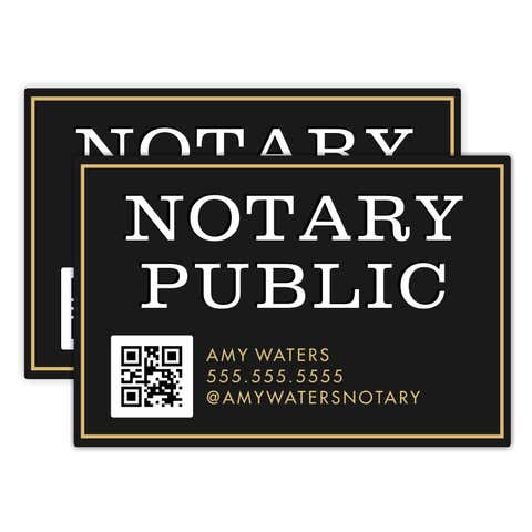 Set of 2 Personalized Notary Logo 12" x 18" Magnetic Signs