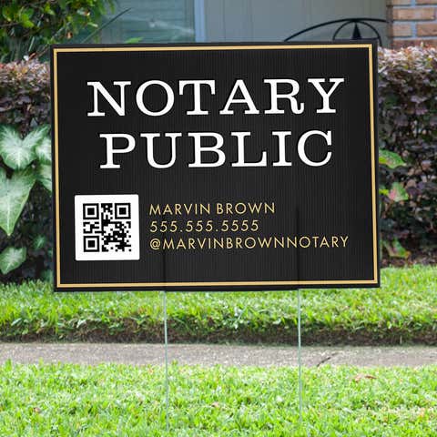 Custom Notary Public Yard Sign