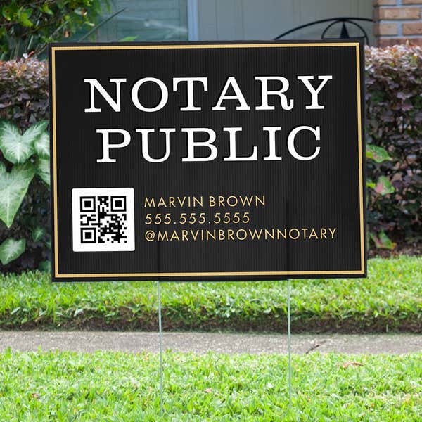 Custom Notary Public Yard Sign