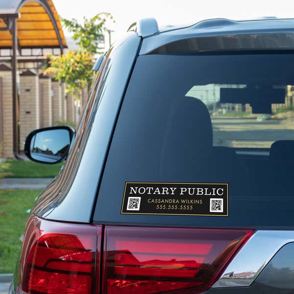 3" x 10" Custom Notary Public Bumper Sticker