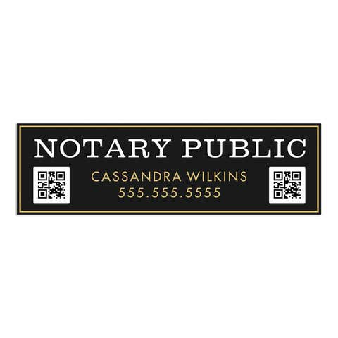3" x 10" Custom Notary Public Bumper Sticker