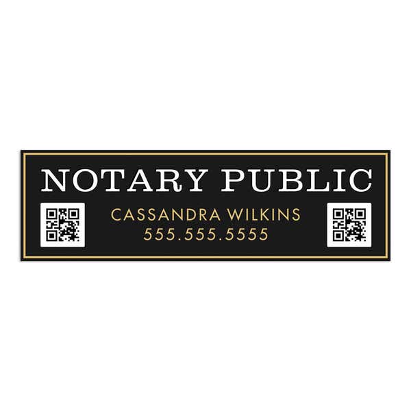 3" x 10" Custom Notary Public Bumper Sticker