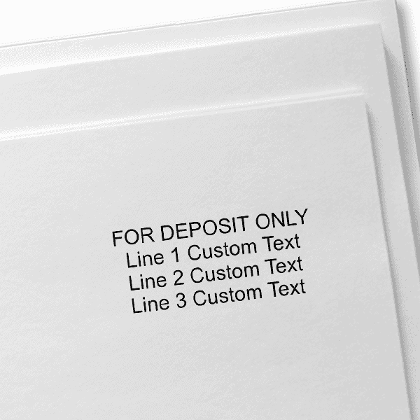 4 Line Self Inking For Deposit Stamp Imprint Example on Paper