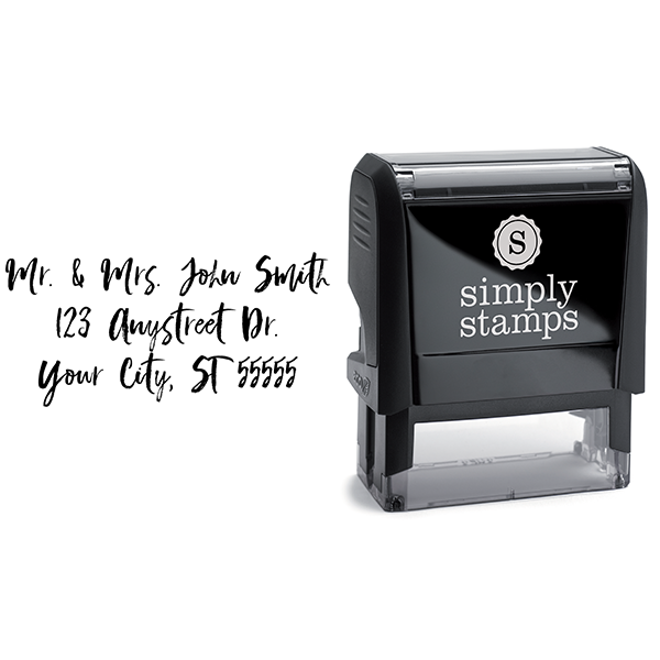 Script Custom 3 Line Stamp