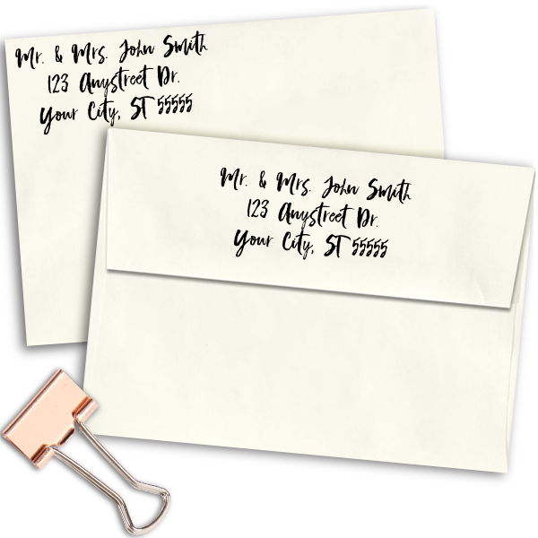 Script Custom 3 Line Stamp Body and Design