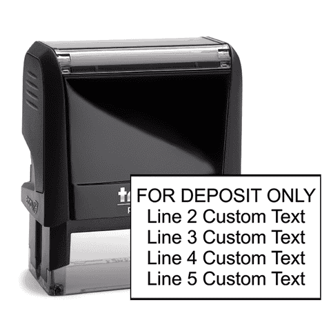 5 Line For Deposit Only Rubber Stamp