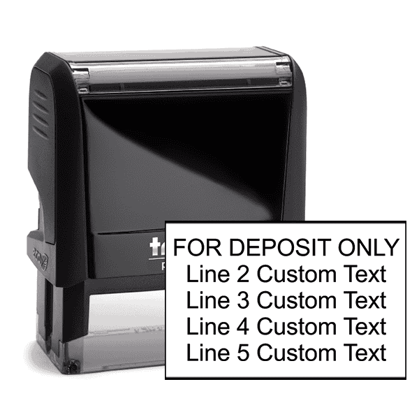 5 Line Traditional Rubber Stamp For Deposit Only