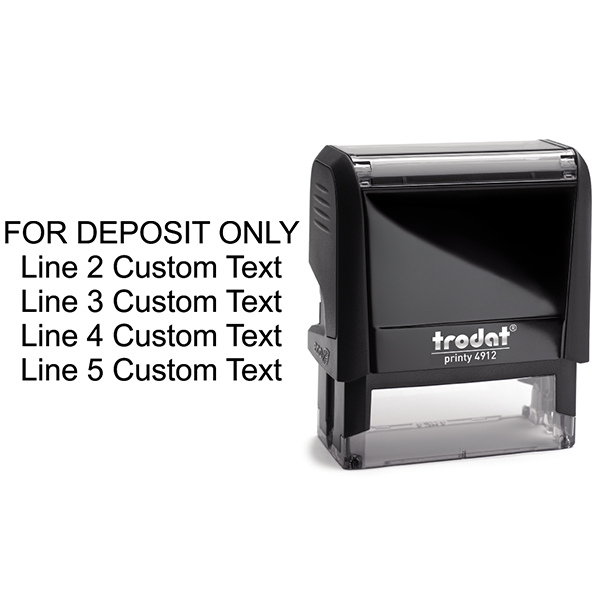 5 Line Traditional Rubber Stamp For Deposit Only Stamp Body and Imprint