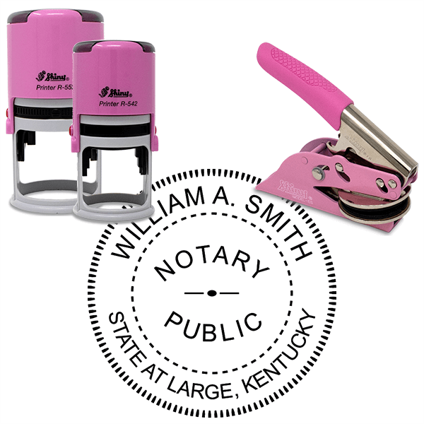 Kentucky Round Pink Notary Seal