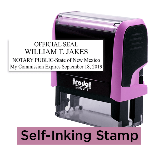 New Mexico Notary Pink Stamp Rectangle All State Notary Supplies