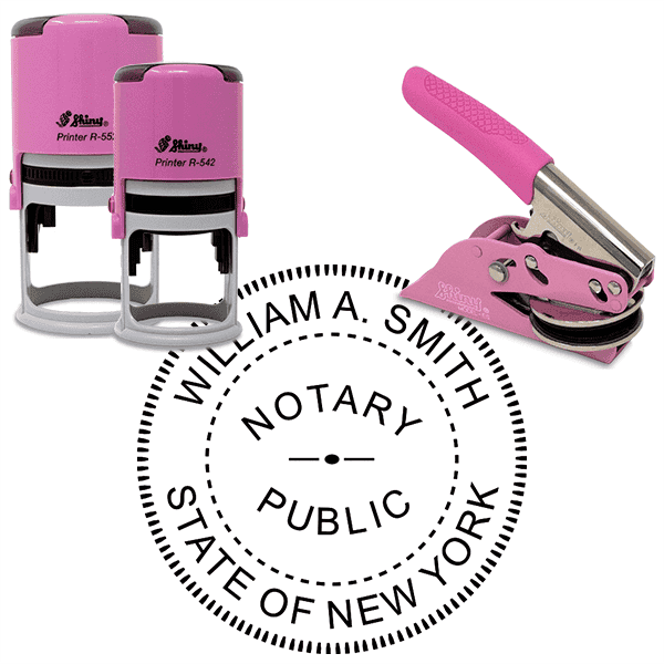 New York Notary Pink - Round Design