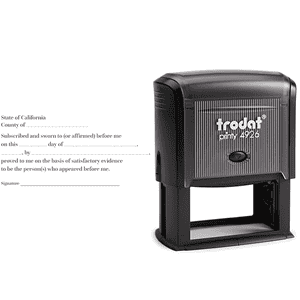 California Jurat Notary Stamp Body and Design