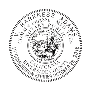 California Notary Round Design Imprint Example